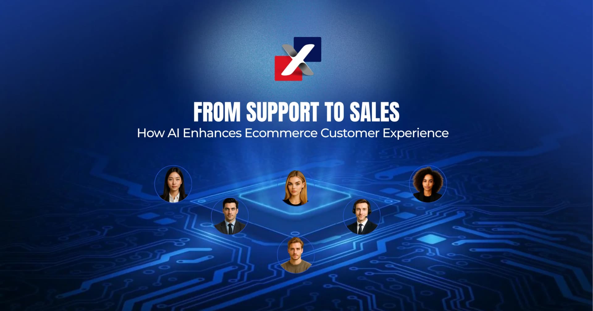 ai powered ecommerce customer journey illustration