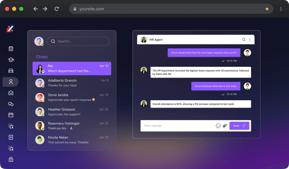 Nia HR dashboard