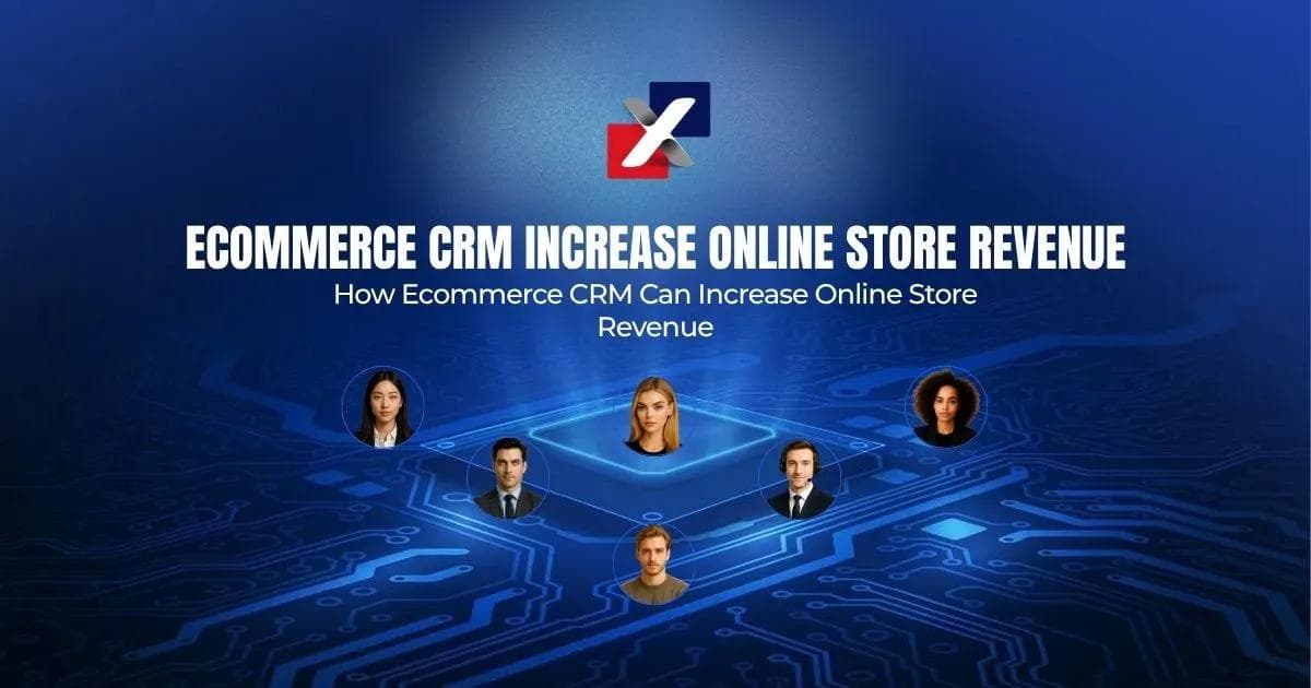 Jak e-commerce CRM może zwiększyć przychody sklepu internetowego – baner prezentujący połączone profile klientów w cyfrowej sieci