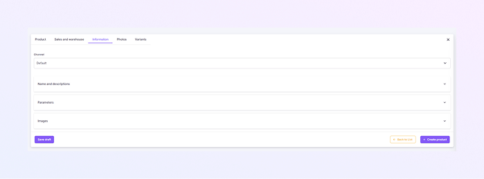 Information Tab mockup