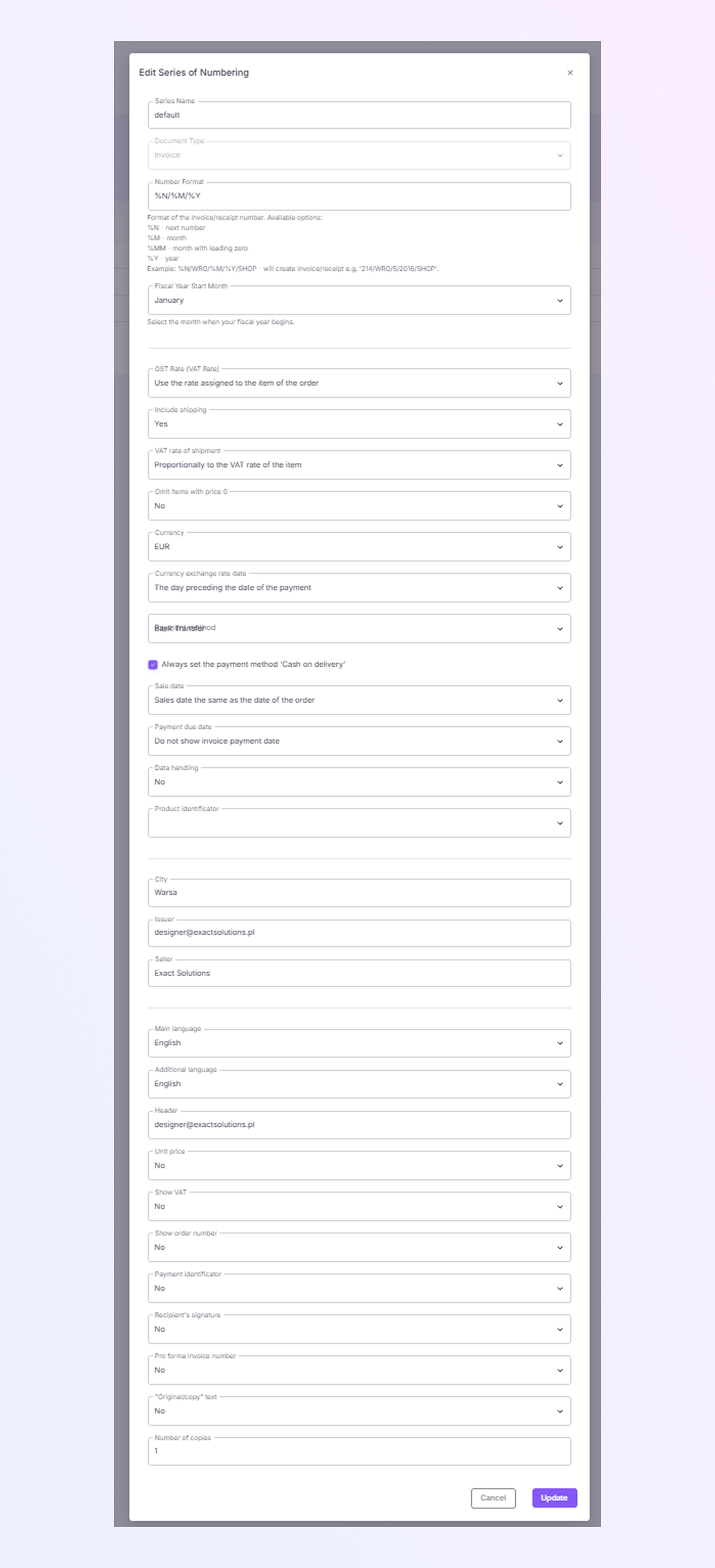add a new Payer Module mockup
