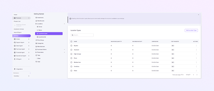 Location Types Module mockup