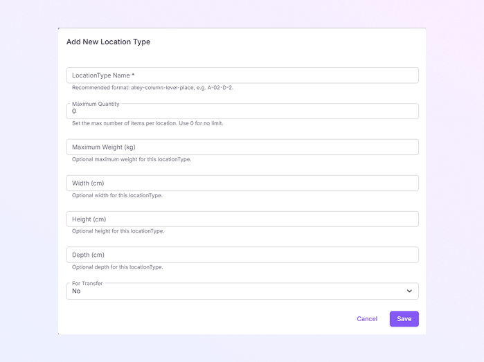 Add Location Type Module mockup