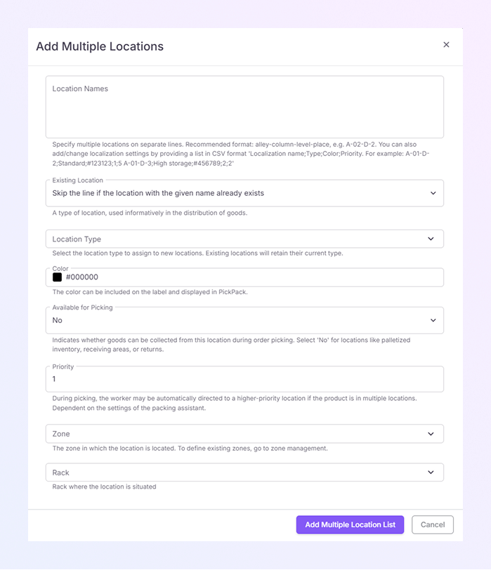 Add Multiple Locations at Once Module mockup
