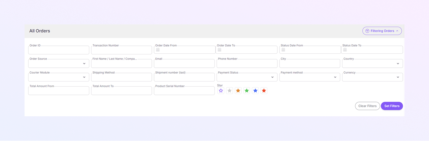 list Payer Module mockup