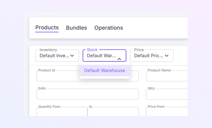 Stock Selector mockup