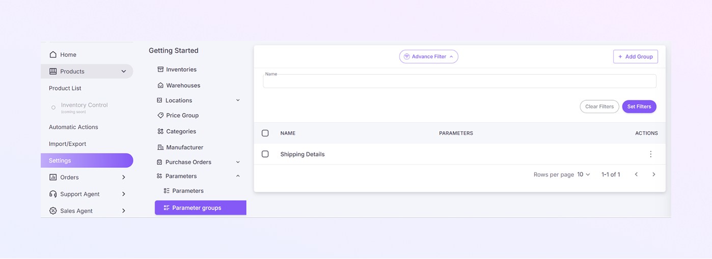 list supplier Module mockup