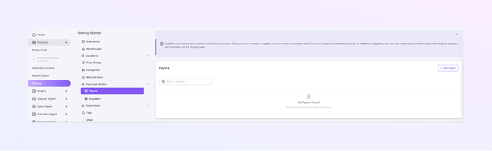 list Payer Module mockup