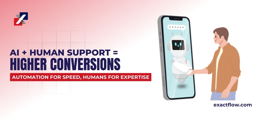 AI chatbot and human hybrid support model