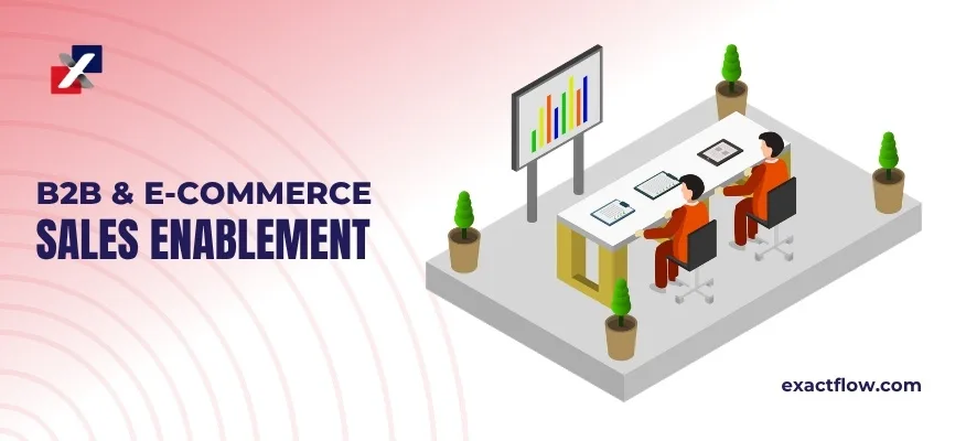 Ilustracja sales enablement w B2B i e-commerce