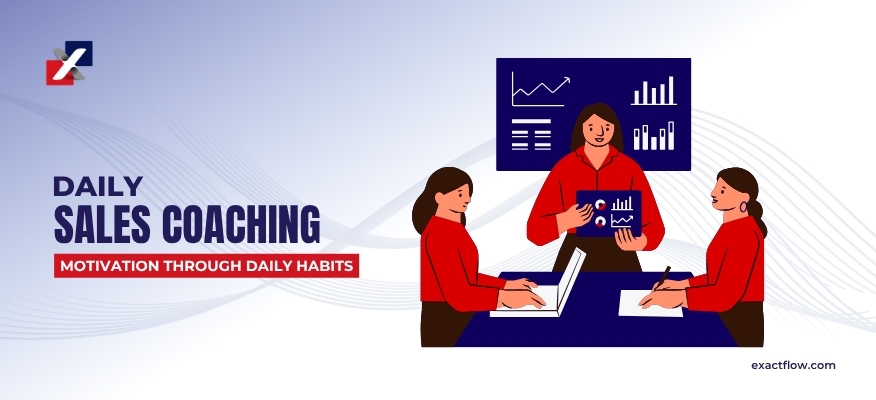 daily sales motivation coaching huddle illustration