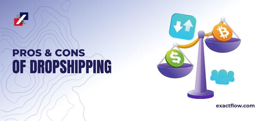 pros and cons of dropshipping comparison illustration