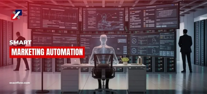 AI marketing automation system dashboard illustration