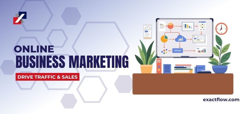 online business marketing traffic illustration