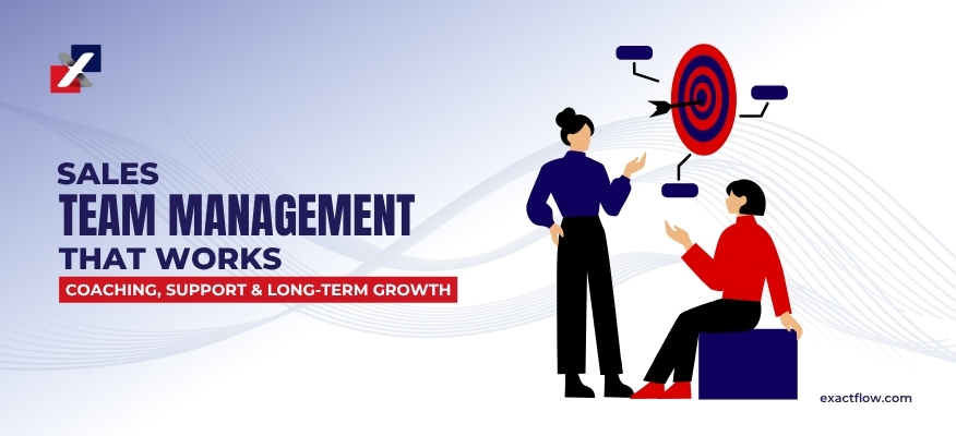 sales team management leadership support illustration